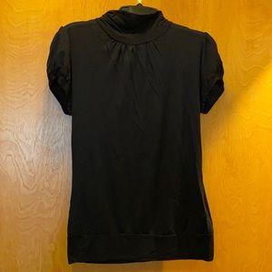 Black Shirt Sleeve Turtleneck Shirt
